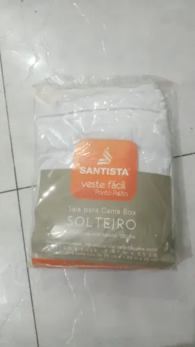 Saia para cama box solteiro na embalagem