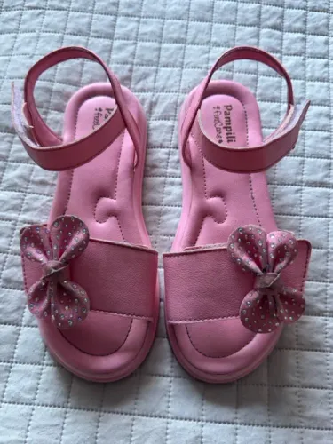 Sandália Pampili Rosa com Laço - Tamanho 32