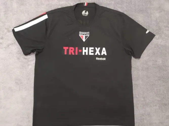 Camisa Oficial São Paulo Reebok 2008, #1 Tri-Hexa Único, tamanho GG (59x74cm). Impecável.