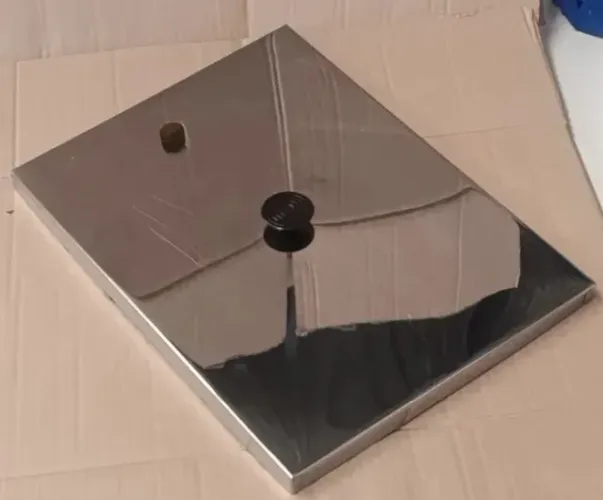 Tampa em Aço Inox 42x31cm Nova Sem Uso 2cm de Altura Churrasqueira Chapa