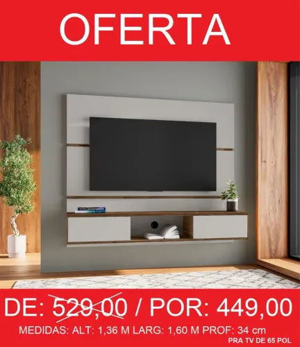 Painel para até 65 pol - Entrega e montagem grátis