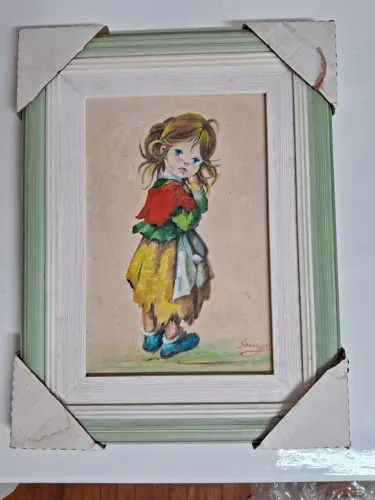 Quadro Infantil Menina óleo sobre tela