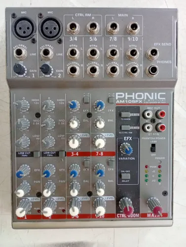 MESA DE SOM MIXER PHONIC AM105FX 10 CANAIS 