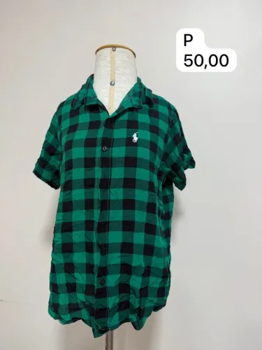 Camisa Xadrez junina Masculina amarelo e verde 