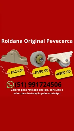 Roldana Original Pevecerca - Peças para portão em pvc