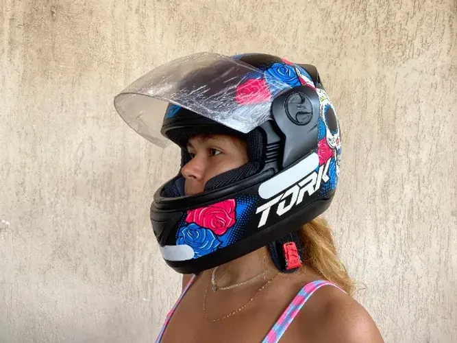 Capacete Evolution G7 Mexican Skull Preto Fosco Pro Tork