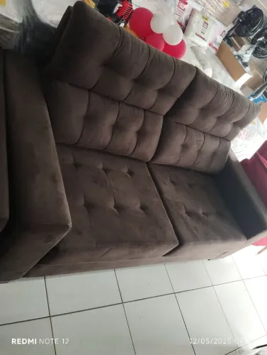 Sofá 3 lugares marrom