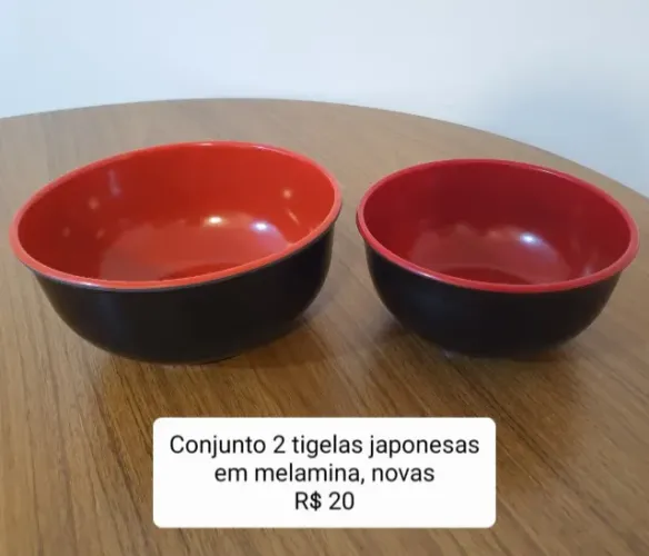 Conjunto 2 tigelas japonesas em melamina, NOVAS