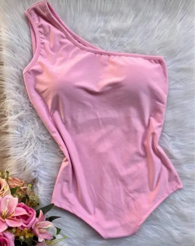 body rosa bebê com bojo