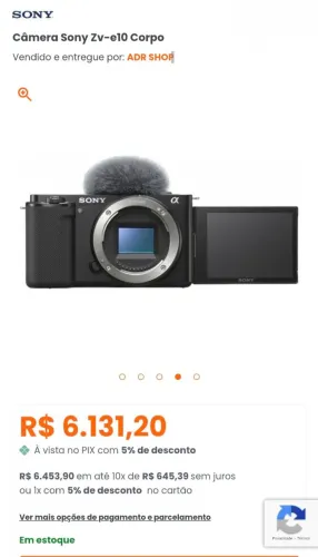 Sony Alpha ZV-E10 ILCZVE10 Mirrorless Preta (Sem Lente)