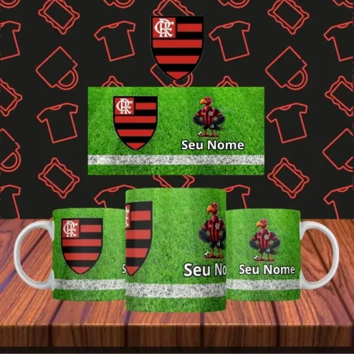 Caneca do Flamengo Personalizado com seu Nome - Modelo 01