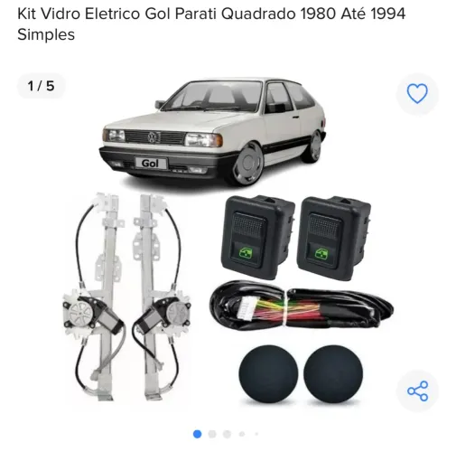 Kit Vidro Elétrico Gol Parati Quadrado 1980 Até 1994 Simples