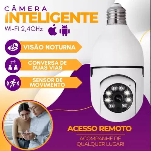 Câmera de segurança Wifi 360° - Nova - Entregamos - Garantia