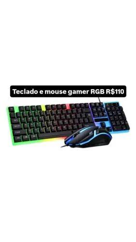Teclado e mouse gamer RGB