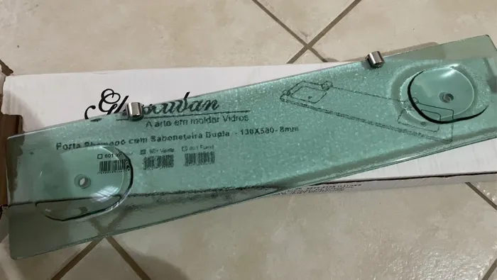 Porta Shampoo e Saboneteira Dupla novo em Vidro