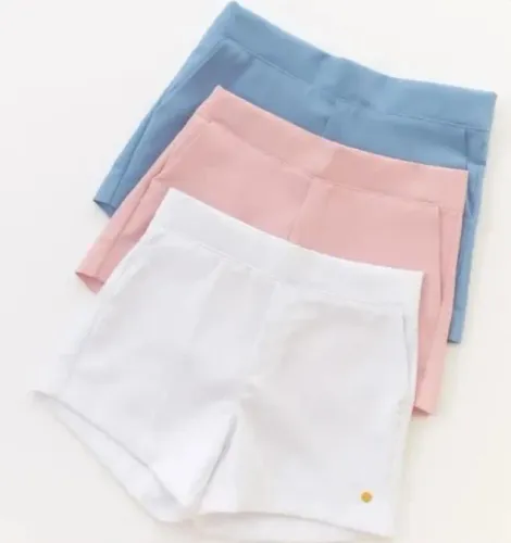 Short alfaiataria rosa