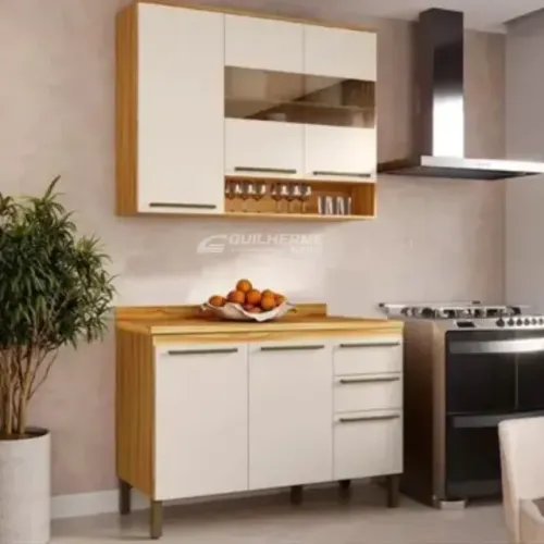 Cozinha Completa Napoli Prime 2 Peças 1 Armário 1 Balcão 