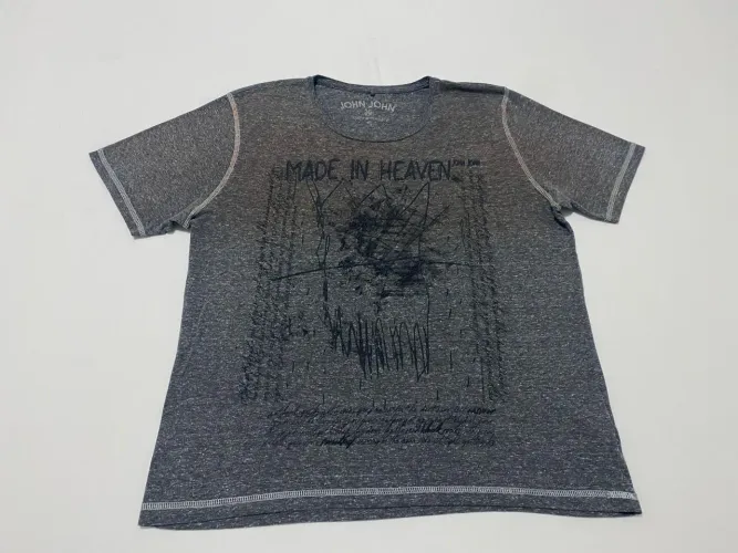 Camiseta John John Tamanho G Cinza Estampada Ótimo Estado