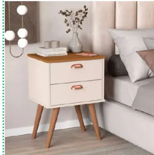 Mesa de cabeceira com pés palito 