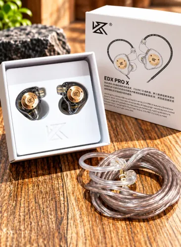 Fone de Ouvido In Ear KZ EDX Pro X Com Fio Removível Para Retorno Palco CINZA
