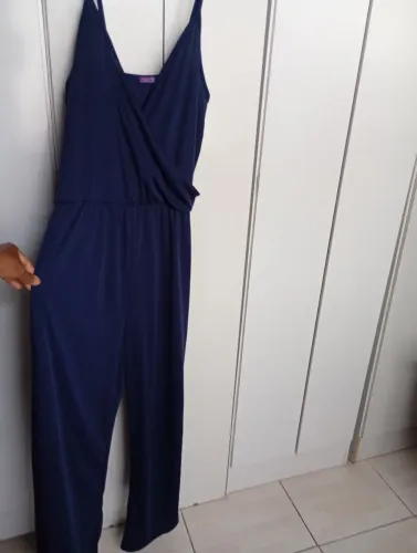 Macacão longo de alça, plus size 
