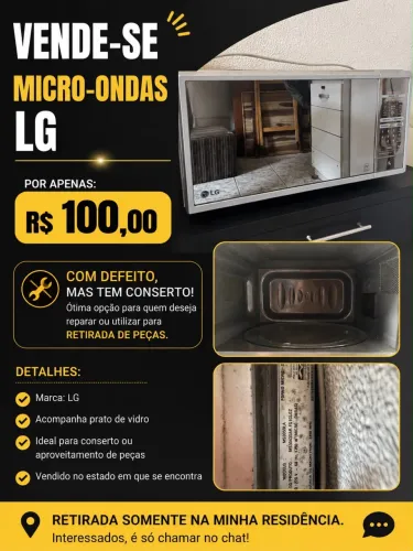 Vendo microondas para retirada de peça