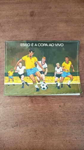 Tabela ESSO Copa do Mundo de 1970, com suas 16 figurinhas.