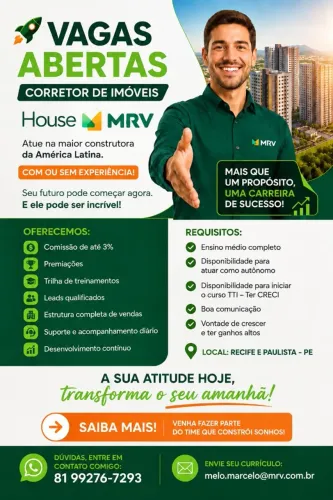 ESTAMOS FORMANDO UM NOVO TIME DE VENDAS NA MRV | RECIFE