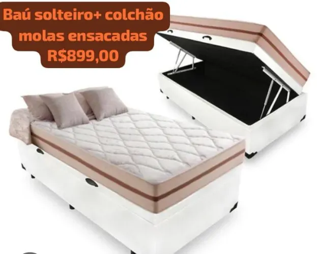 Base baú solteiro+ colchão molas ensacadas!! 5 para zerar o estoque 