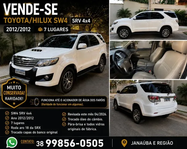 Toyota Hilux SW4 SRV D4-d 4X4 3.0 TDI Dies. AUT 2012