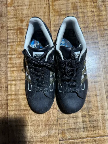 Tênis Adidas No Sleep Rave Club x Adidas Superstar Ripple Core Black