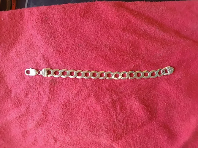 Pulseira de prata 1x1 8mm 25g