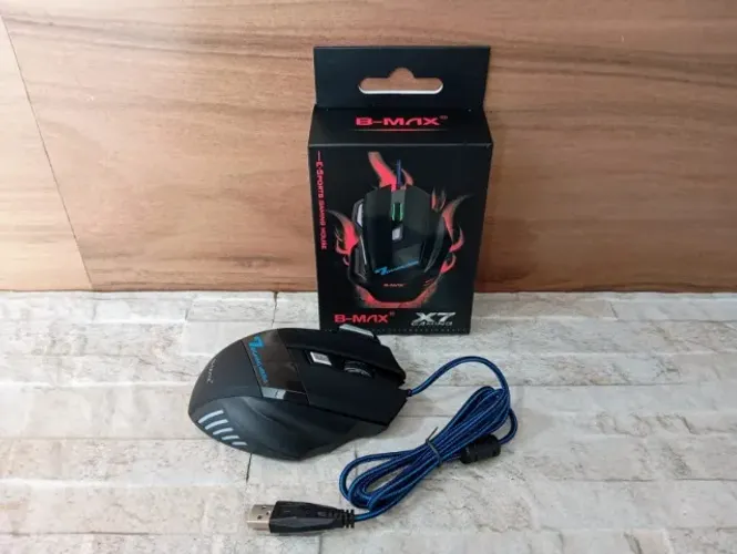Mouse X7 Gamer Rgb Cabo Nylon 7 Botões Usb
