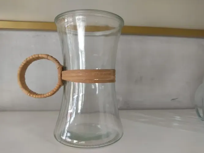 Vaso em Vidro e Fibra Natural