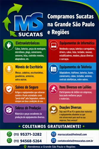 MS Sucatas | Compramos Sucatas e Eletrônicos