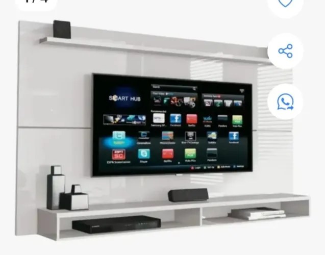 Rack parede TV até 65" Branco completo