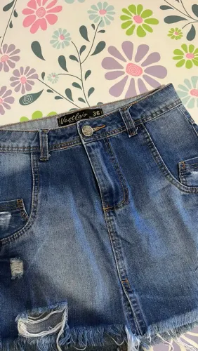 Saia jeans feminina 