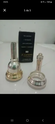Bocal Jc Custon 5gs para trombone e euphonio calibre fino e calibre grosso