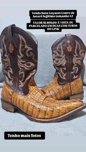 Bota Texana Goyazes - Couro Jacaré Legitimo