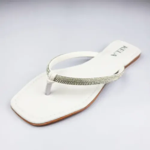 Sandália Rasteira Feminina Kela Prime Brilliance Luxo Tiras Finas