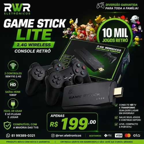 Game Sticky Retrô 'Video Game' 'Entrega Grátis' (RWR SOM)