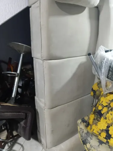 Sofá reciclável 3 lugares bege