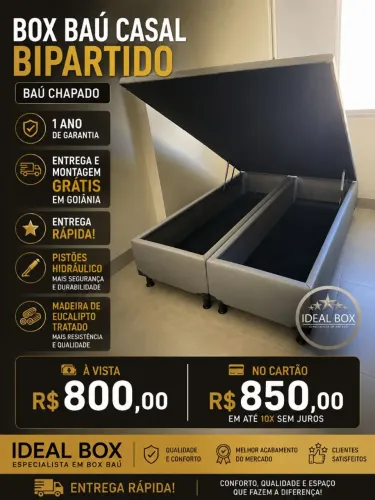 Box baú casal bipartido 138×188 _ Preço IMPERDÍVEL 