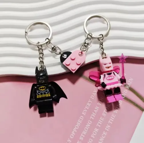 2 pçs bonito 3d batman casal chaveiro jóias y2k