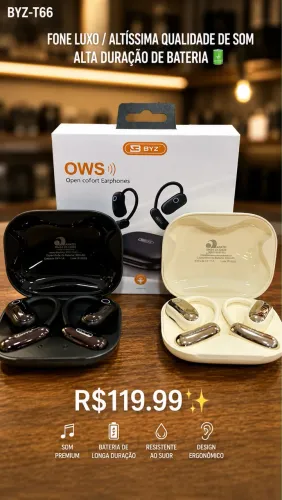 Fones de ouvidos bluetooth esportivo