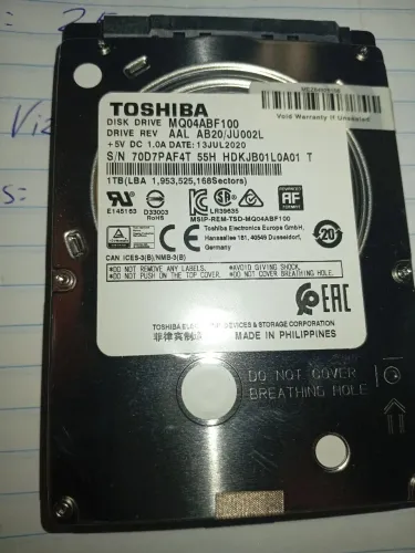 Hd notebook está 1 tb
