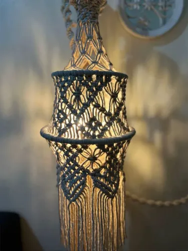 Lustre pendente macramê 