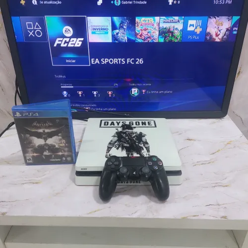 PS4 SLIM 1TB + JOGOS (ACEITO PS3 + VOLTA)