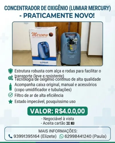 Concentrador de Oxigênio Domiciliar