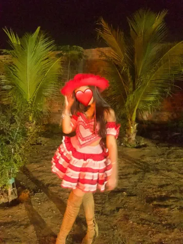 Vestido Junino Vermelho + Chapéu 